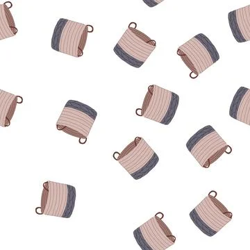 Pattern carrier basket for storage cartoon vector Stock Illustration