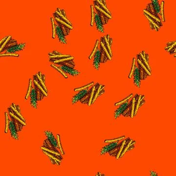 Pattern carrot cut sketch hand drawn Illustrazione stock