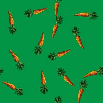 Pattern carrot plant sketch hand drawn Stock Illustration