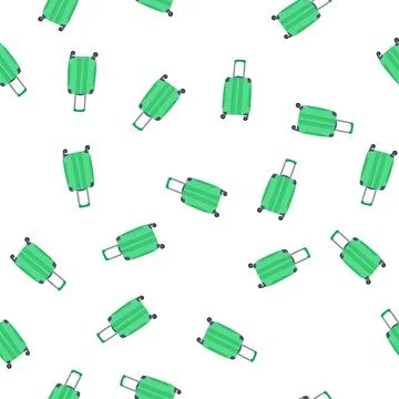 Pattern carryon hard shell suitcase cartoon vector Stock Illustration