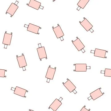 Pattern carryon hard shell suitcase cartoon vector 库存插图