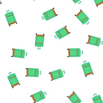 Pattern carryon rolling luggage cartoon vector Illustrazione stock