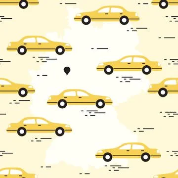 Pattern with cars and map of Germany. Travel and leisure. Illustrazione stock