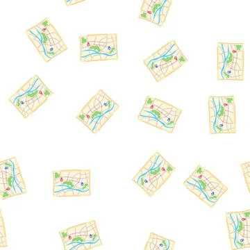 Pattern cartography map cartoon vector イラスト素材