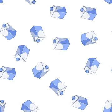 Pattern carton milk box cartoon vector Stock Illustration
