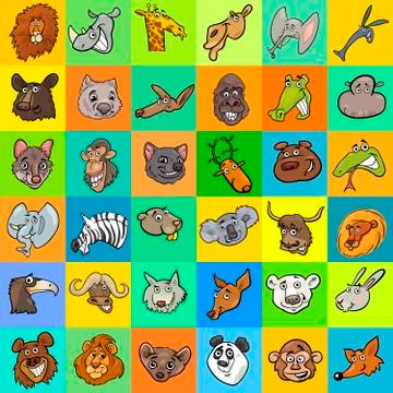Pattern with cartoon animals design Stock Illustration