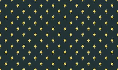 Pattern of cartoon characters with yellow faces on dark background Stock Illustration