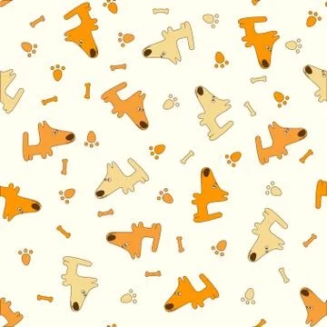 Pattern with cartoon dogs Stock Illustration
