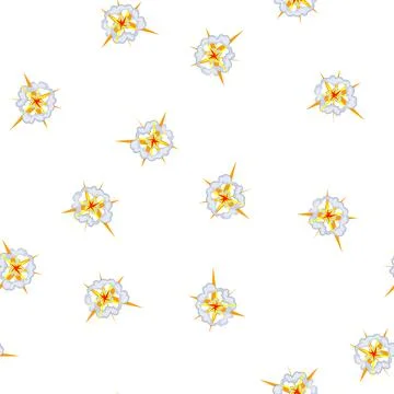 Pattern cartoon explosion creating smoke and bright impact effect イラスト素材