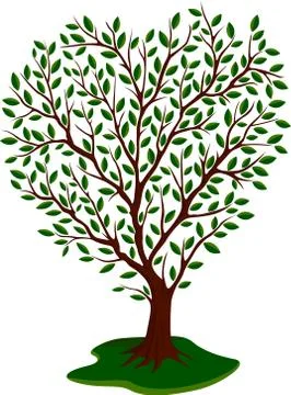Pattern with cartoon green tree Stock Illustration