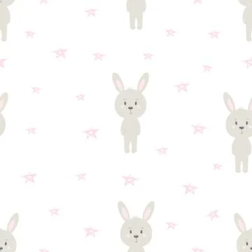 Pattern cartoon hare Stock Illustration