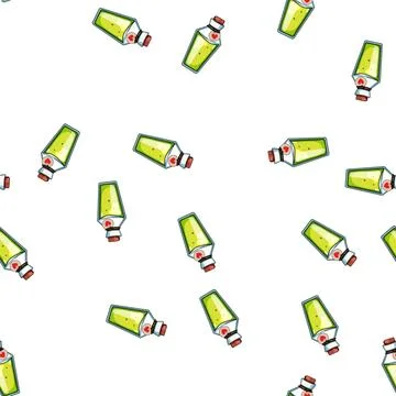 Pattern Cartoon health potion bottle with heart tag Stock Illustration