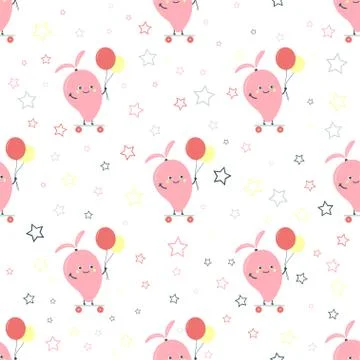 Pattern with cartoon mango Stock Illustration