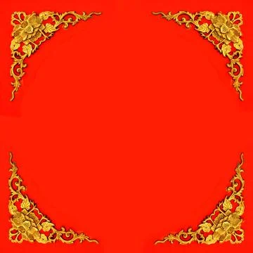 Pattern carving frame Stock Photos