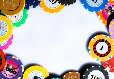 Pattern from casino chips with empty space for your text or advertisement on Stock Photos