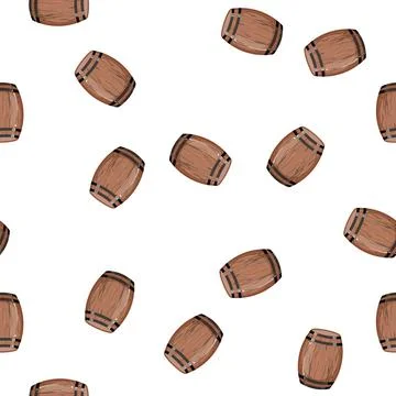 Pattern cask barrel wine cartoon vector 스톡 일러스트