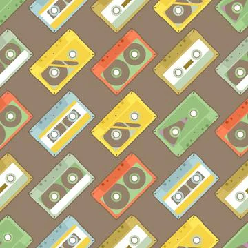 Pattern with cassettes - 2 Stock Illustration