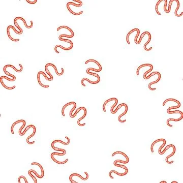 Pattern castings worm cartoon vector Stock Illustration
