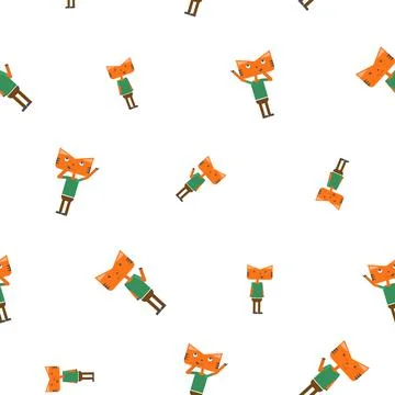 Pattern of Cat or tiger character in orange colors with any emotions. Symbol of Stock Illustration