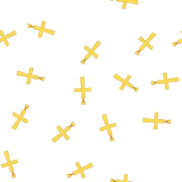 Pattern catholic cross christian cartoon vector 库存插图