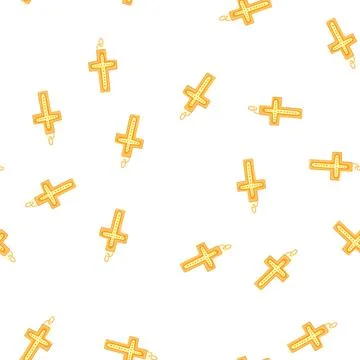 Pattern catholic cross christian cartoon vector 스톡 일러스트