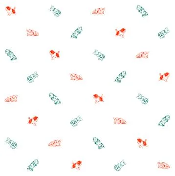 Pattern with cats Stock Illustration