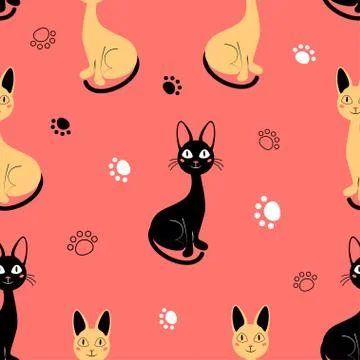 Pattern with cats Stock Illustration