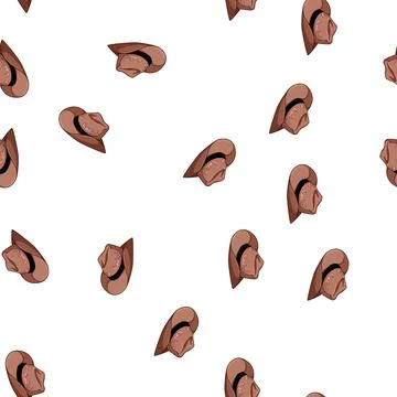 Pattern cattle cowboy hat cartoon vector Stock Illustration