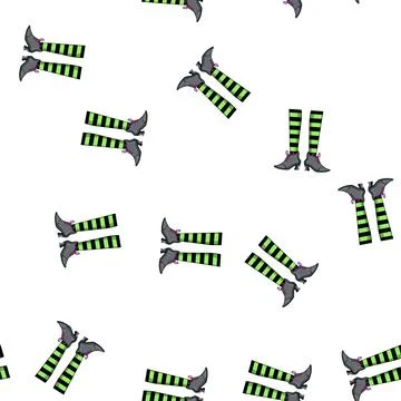 Pattern cauldron witch legs cartoon vector Stock Illustration