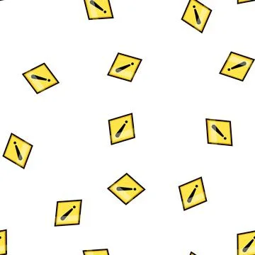 Pattern caution yellow warning sign cartoon vector 스톡 일러스트