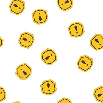 Pattern caution yellow warning sign cartoon vector 스톡 일러스트