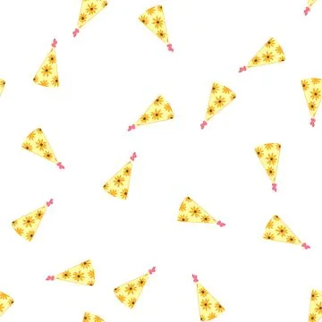Pattern celebrate party hat cartoon vector Stock Illustration