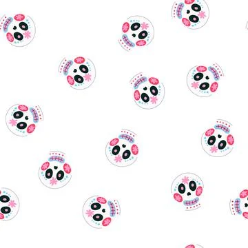 Pattern celebration dead day skull cartoon vector Stock Illustration
