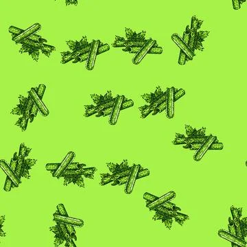 Pattern celery organic sketch hand drawn Stock Illustration