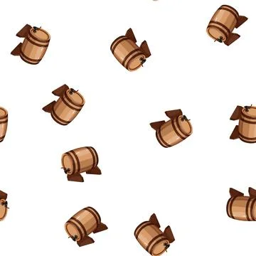 Pattern cellar barrel wine cartoon vector Stock Illustration
