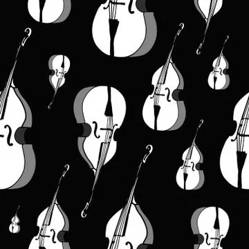 Pattern of cellos 库存插图