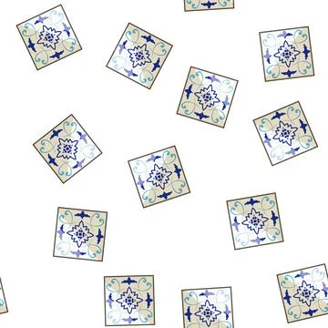 Pattern ceramic arabic mosaic tile cartoon vector 库存插图