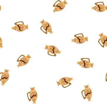 Pattern ceramic broken antique pot cartoon vector Stock Illustration