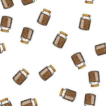 Pattern ceramic coffee jar cartoon vector Stock Illustration