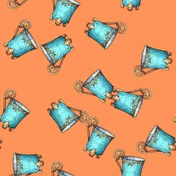 Pattern ceramic porcelain cup sketch hand drawn Stock Illustration