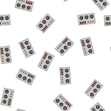 Pattern ceramic retro control panel cartoon vector Stock Illustration