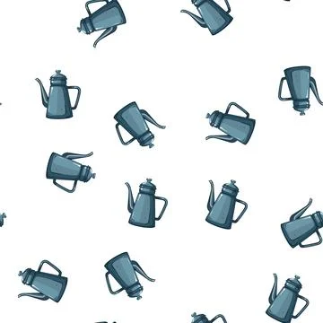 Pattern ceramic vintage teapot cartoon vector sign Stock Illustration