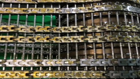 Pattern chain on a knitting machine Stock Footage 266794461