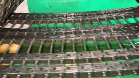 Pattern chain on a knitting machine Stock Footage 266795534