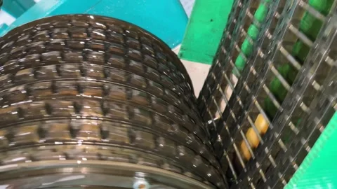 Pattern chain on a knitting machine Stock Footage 266795537