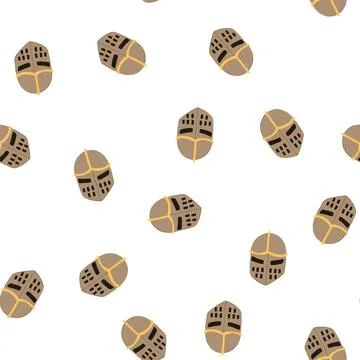 Pattern chainmail knight helmet cartoon vector Stock Illustration
