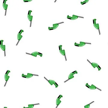 Pattern chainsaw tree trimmer cartoon vector Stock Illustration