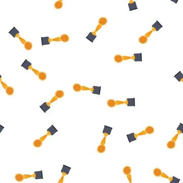 Pattern champion gold trophy cartoon vector Stock Illustration