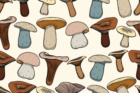 Pattern with chanterelle mushrooms Stock Illustration