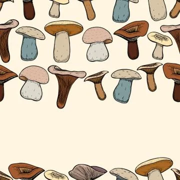 Pattern with chanterelle mushrooms Stock Illustration
